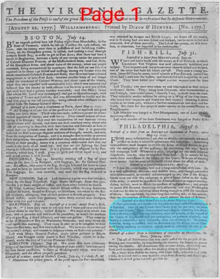 Page thumbnail for The Virginia Gazette
