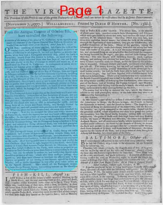 Page thumbnail for The Virginia Gazette