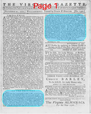 Page thumbnail for The Virginia Gazette