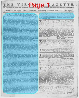 Page thumbnail for The Virginia Gazette