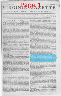 Page thumbnail for The Virginia Gazette