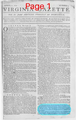 Page thumbnail for The Virginia Gazette