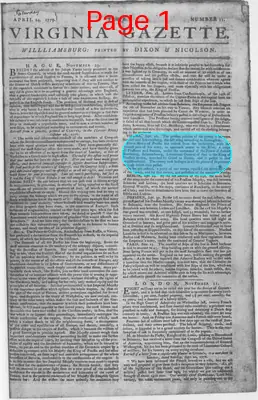 Page thumbnail for The Virginia Gazette