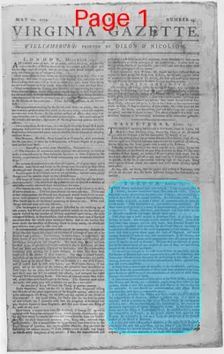 Page thumbnail for The Virginia Gazette