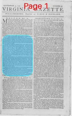 Page thumbnail for The Virginia Gazette