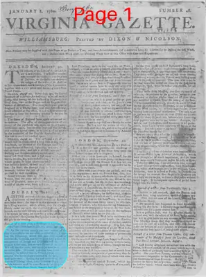 Page thumbnail for The Virginia Gazette