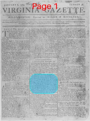 Page thumbnail for The Virginia Gazette