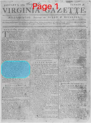 Page thumbnail for The Virginia Gazette