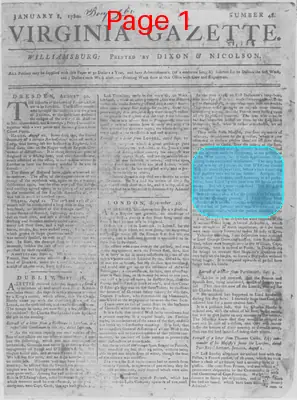 Page thumbnail for The Virginia Gazette