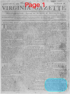 Page thumbnail for The Virginia Gazette