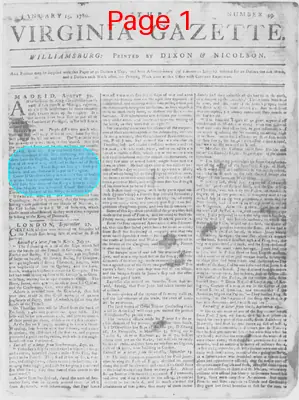 Page thumbnail for The Virginia Gazette