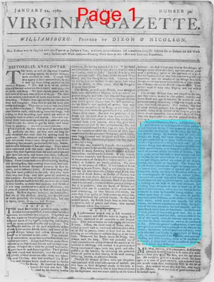 Page thumbnail for The Virginia Gazette
