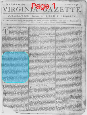 Page thumbnail for The Virginia Gazette