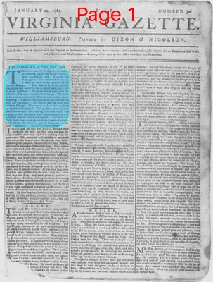 Page thumbnail for The Virginia Gazette