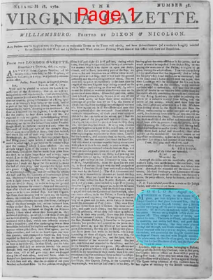 Page thumbnail for The Virginia Gazette