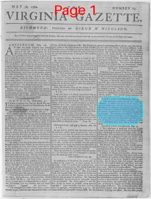 Page thumbnail for The Virginia Gazette