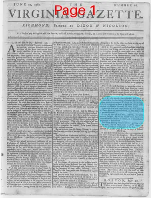 Page thumbnail for The Virginia Gazette