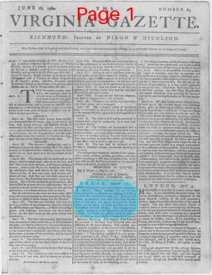 Page thumbnail for The Virginia Gazette