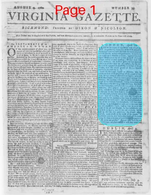 Page thumbnail for The Virginia Gazette