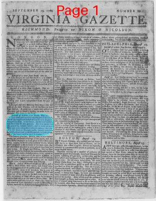 Page thumbnail for The Virginia Gazette