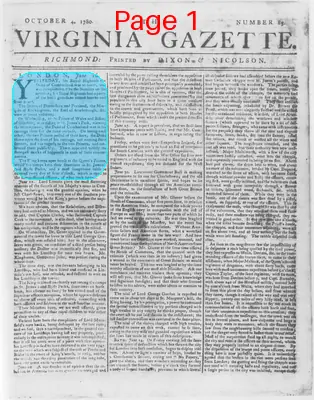 Page thumbnail for The Virginia Gazette