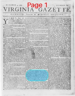 Page thumbnail for The Virginia Gazette