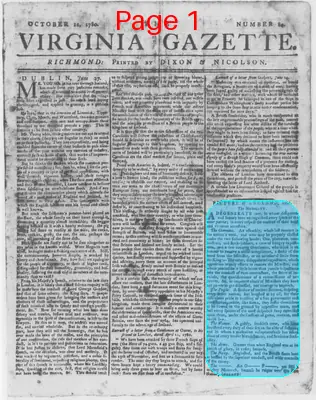 Page thumbnail for The Virginia Gazette