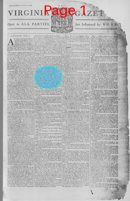 Page thumbnail for The Virginia Gazette