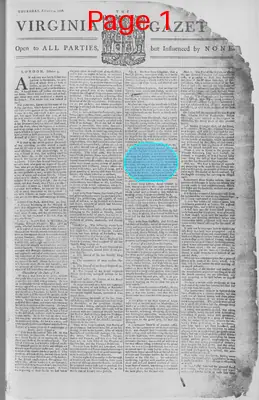 Page thumbnail for The Virginia Gazette