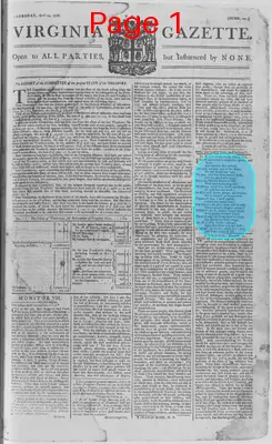 Page thumbnail for The Virginia Gazette