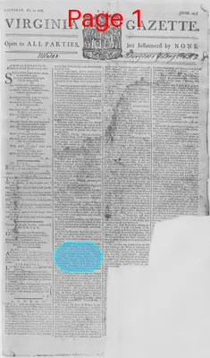 Page thumbnail for The Virginia Gazette