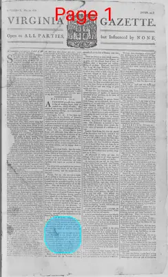 Page thumbnail for The Virginia Gazette