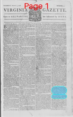 Page thumbnail for The Virginia Gazette