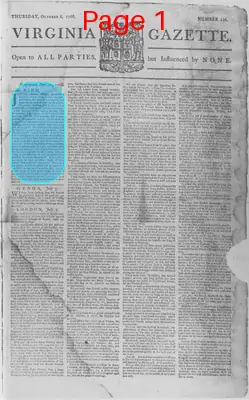 Page thumbnail for The Virginia Gazette