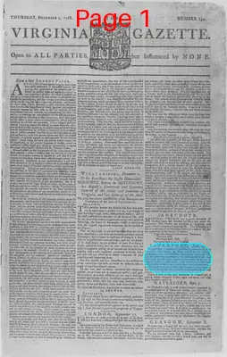 Page thumbnail for The Virginia Gazette