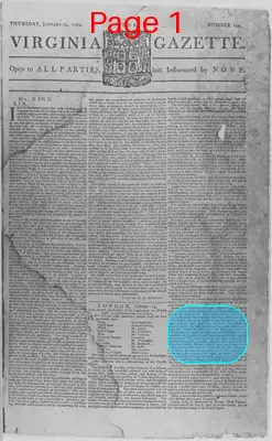Page thumbnail for The Virginia Gazette