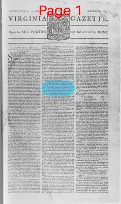 Page thumbnail for The Virginia Gazette