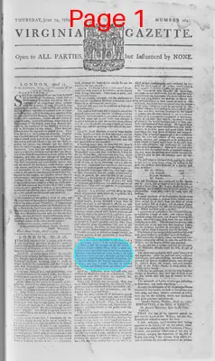 Page thumbnail for The Virginia Gazette
