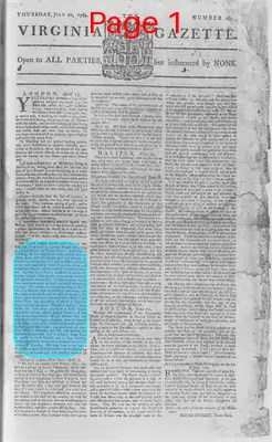 Page thumbnail for The Virginia Gazette