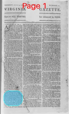 Page thumbnail for The Virginia Gazette