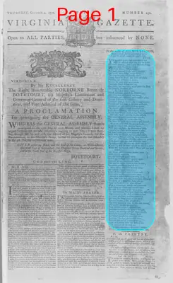 Page thumbnail for The Virginia Gazette