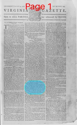 Page thumbnail for The Virginia Gazette