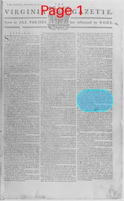 Page thumbnail for The Virginia Gazette