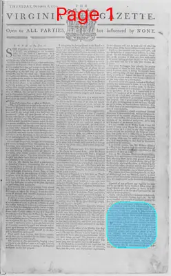 Page thumbnail for The Virginia Gazette