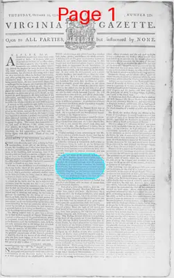 Page thumbnail for The Virginia Gazette