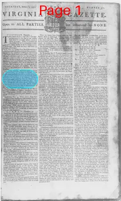 Page thumbnail for The Virginia Gazette