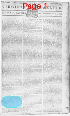 Page thumbnail for The Virginia Gazette