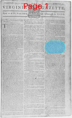 Page thumbnail for The Virginia Gazette