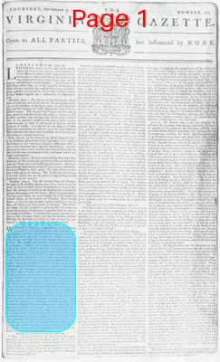 Page thumbnail for The Virginia Gazette