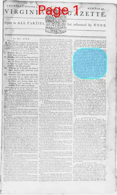 Page thumbnail for The Virginia Gazette